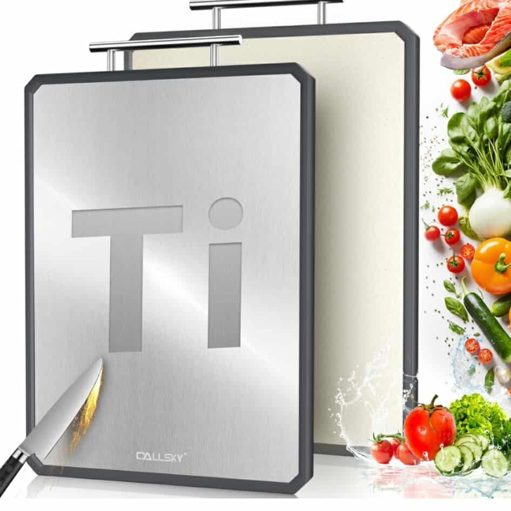 Silver Titanium Cutting Board